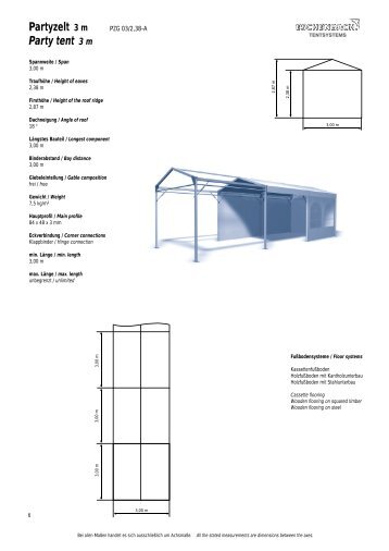 Partyzelt 3 m - Eschenbach-Zeltbau