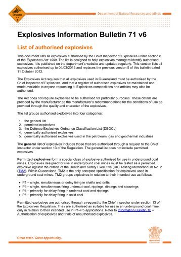 Explosives Information Bulletin 71 v6