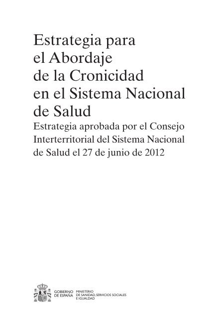 Estrategia para el Abordaje de la Cronicidad en el Sistema Nacional de Salud