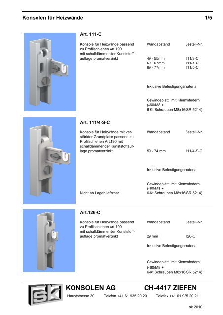 KONSOLEN AG CH-4417 ZIEFEN