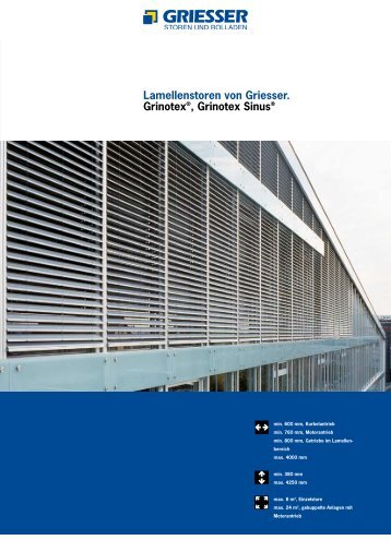 Lamellenstoren von Griesser. Grinotex®, Grinotex Sinus® - Klinso