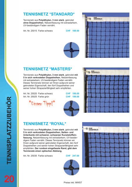 KATALOG 2012.indd - Joseph Tennisplatzbau AG