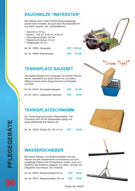 KATALOG 2012.indd - Joseph Tennisplatzbau AG