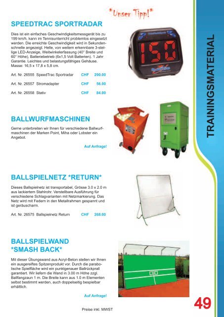 KATALOG 2012.indd - Joseph Tennisplatzbau AG