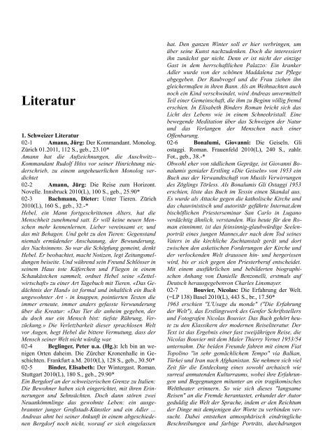 Literatur - KLIO Buchhandlung und Antiquariat