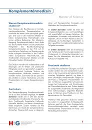 Komplementärmedizin (M.Sc.) - Hochschule für Gesundheit und Sport