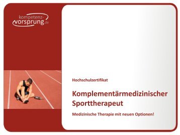 Komplementärmedizinischer Sporttherapeut - Hochschule für ...