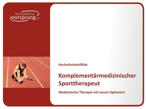 Komplementärmedizinischer Sporttherapeut - Hochschule für ...