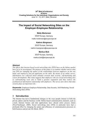 The Impact of Social Networking Sites on the Employer-Employee ...