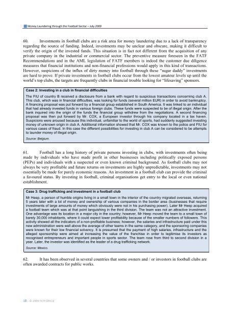 Money Laundering through the Football Sector