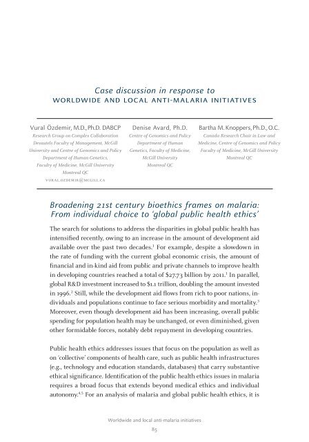 PoPulationand Public HealtH etHics