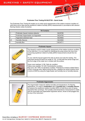 Protimeter Floor Testing Kit - Protimeter Damp Meter