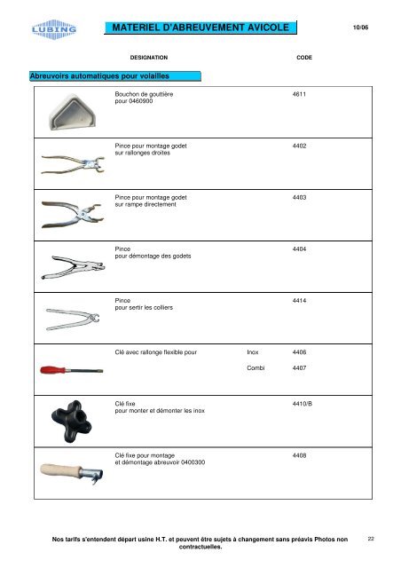 MATERIEL D'ABREUVEMENT AVICOLE