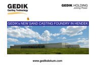 GEDIK's NEW SAND CASTING FOUNDRY IN HENDEK