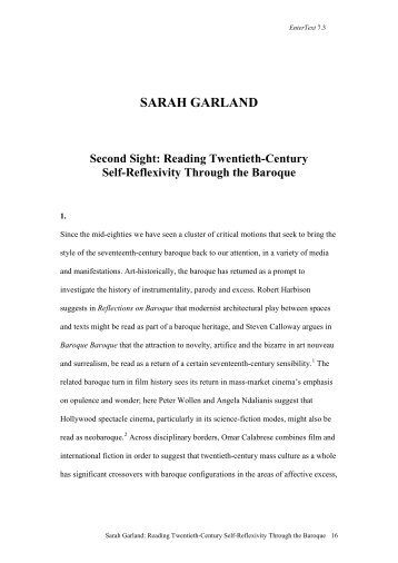 Sarah Garland: Second Sight: Reading Twentieth - Brunel University