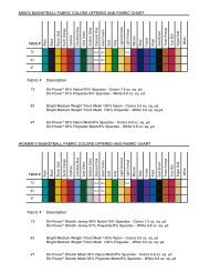 color and fabric chart - Russell Athletic