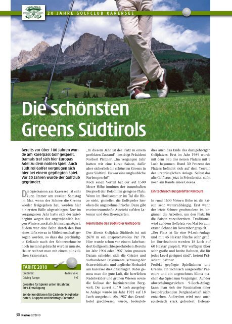 Golf in Südtirol 2010