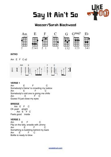 Weezer/Sarah Blackwood – Say It Ain't So - Ukulele Hunt