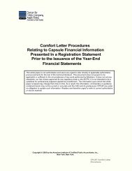 Comfort Letter Procedures Relating to Capsule Financial Information ...