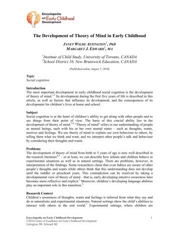 The Development Of Theory Of Mind In Early - Encyclopedia on ...