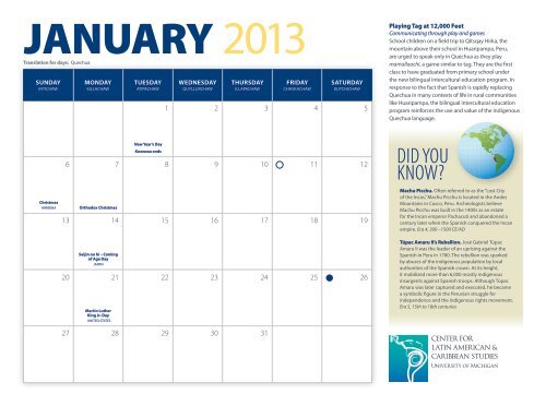 2012/2013 Academic Year Calendar - International Institute ...