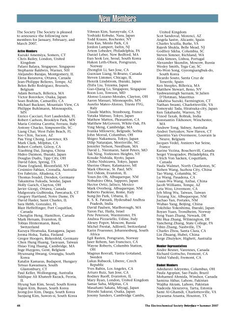 New Members - The Electrochemical Society