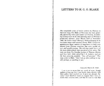 LETTERS TO H. G. O. BLAKE - Walden Woods Project