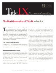 The Next Generation of Title IX: Athletics 40 years and counting