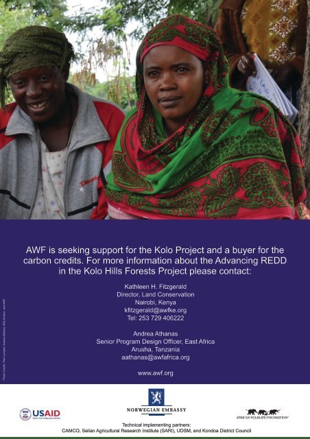 Advancing REDD in the Kolo Hills Forests (ARKFor)