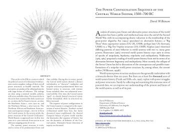 David Wilkinson - The Power Configuration Sequence - Journal of ...