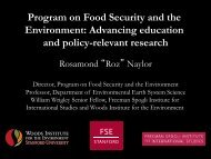 Program on Food Security and the Environment: Advancing ...