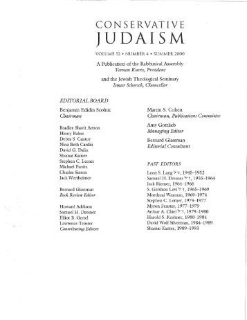 JUDAISM - The Rabbinical Assembly