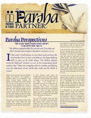 View/Print the PDF Version of this Parsha - Partners In Torah