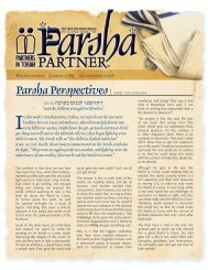 View/Print the PDF Version of this Parsha - Partners In Torah