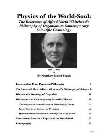 Physics of the World-Soul, Whitehead and ... - Footnotes 2 Plato