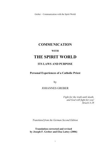 Communication with the Spirit World - Watchtower Documents