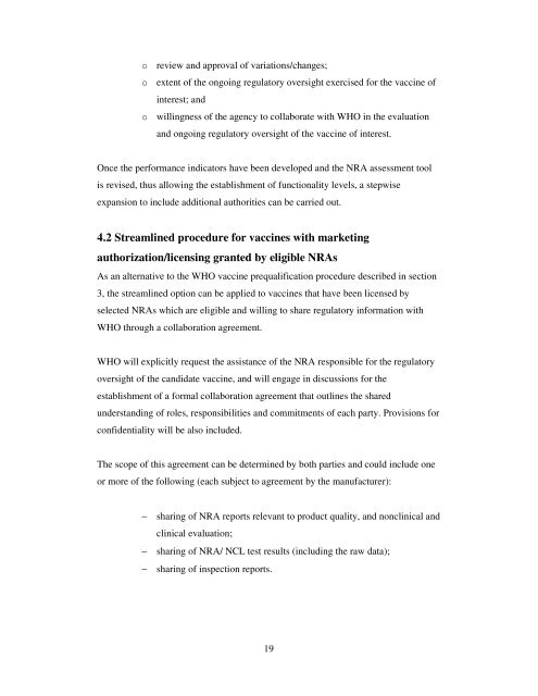 Procedure for assessing the acceptability, in principle, of vaccines ...