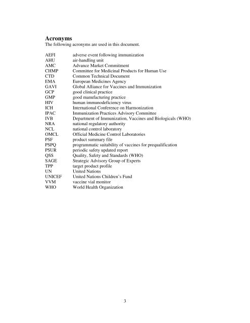 Procedure for assessing the acceptability, in principle, of vaccines ...