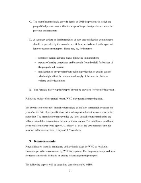 Procedure for assessing the acceptability, in principle, of vaccines ...