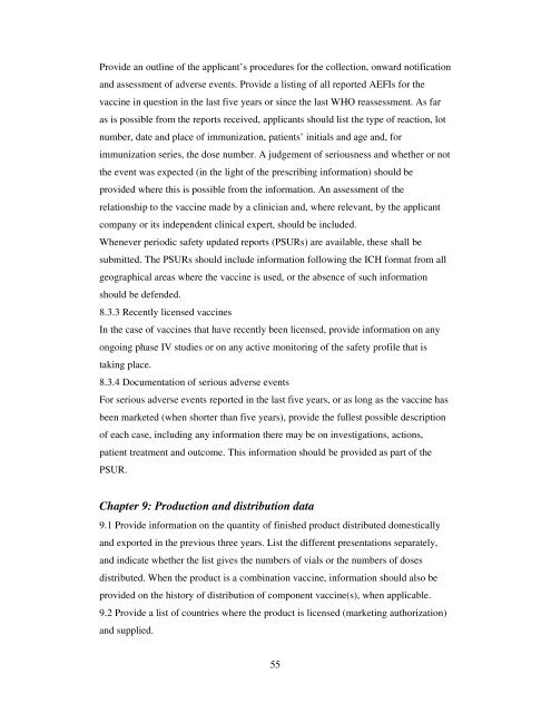 Procedure for assessing the acceptability, in principle, of vaccines ...