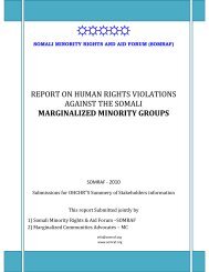 Page 1 SOMALI MINORITY RIGHTS AND AID FORUM