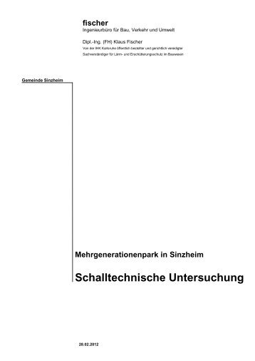 Schalltechnische Untersuchung - Gemeinde Sinzheim