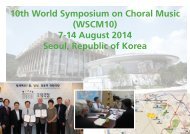 10th World Symposium on Choral Music (WSCM10) 7-14 August ...