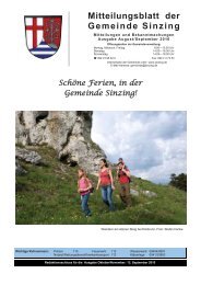 Mitteilungsblatt der Gemeinde Sinzing