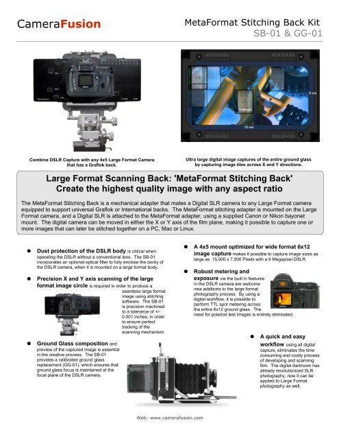 large format digital scanning back