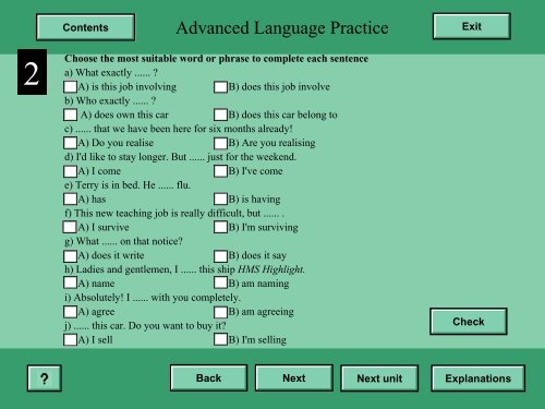 Advanced Language Practice