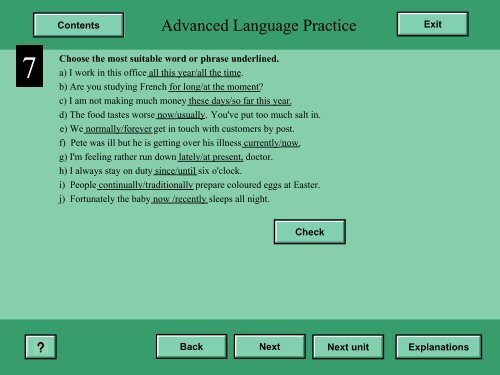 Advanced Language Practice