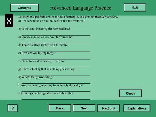 Advanced Language Practice