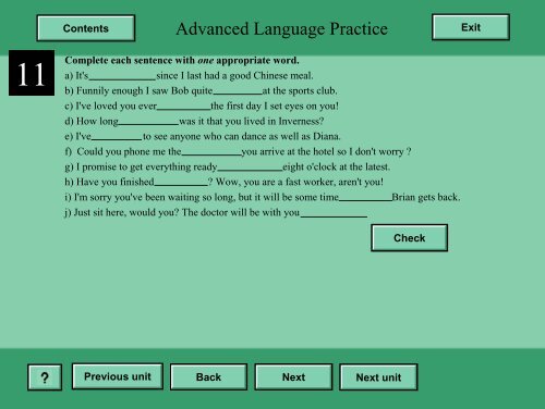 Advanced Language Practice