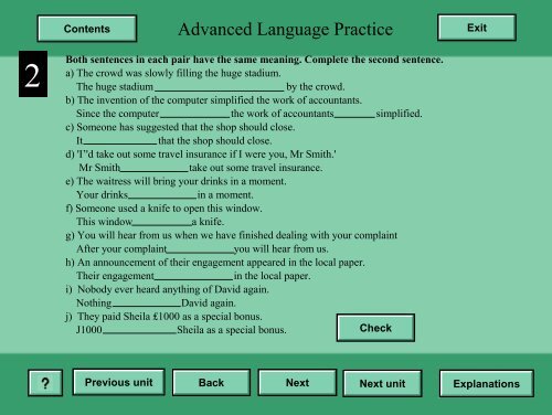 Advanced Language Practice